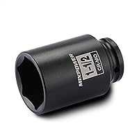 Vista 21 de MIXPOWER Enchufe de impacto profundo de 1/2", CR-MO, 1.496 in, 6 puntos, tuerca de eje de grado de impacto para una fácil extracción