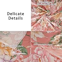 Vista 3 de Maxfeel 1 funda de edredón de seda de seda, funda de edredón, 100% seda de morera con estampado floral, seda Charmuse, Multiclolr Queen Cal.King, #08