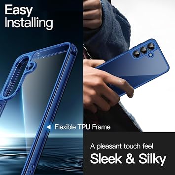 JETech Samsung Galaxy S25 Anti Yellow Case - Navy