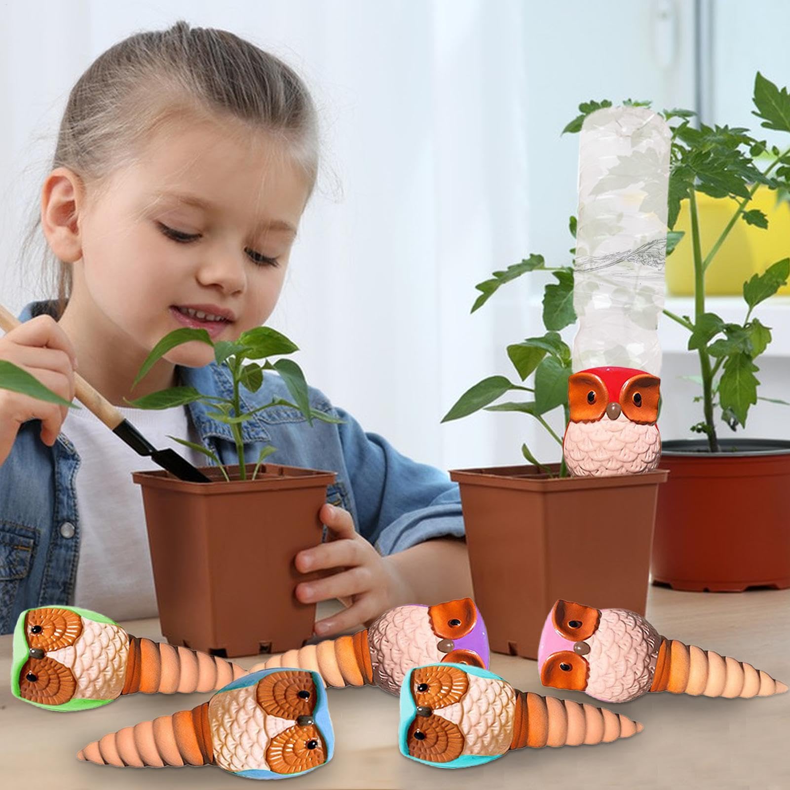 Pflanzenwässerungspikes, Wasserspikes für Outdoor -Pflanzen Eulen | Automatische Pflanzenwasserer für Innen- und Außenblumen im Urlaubs selbstbewusstseinsgeräte