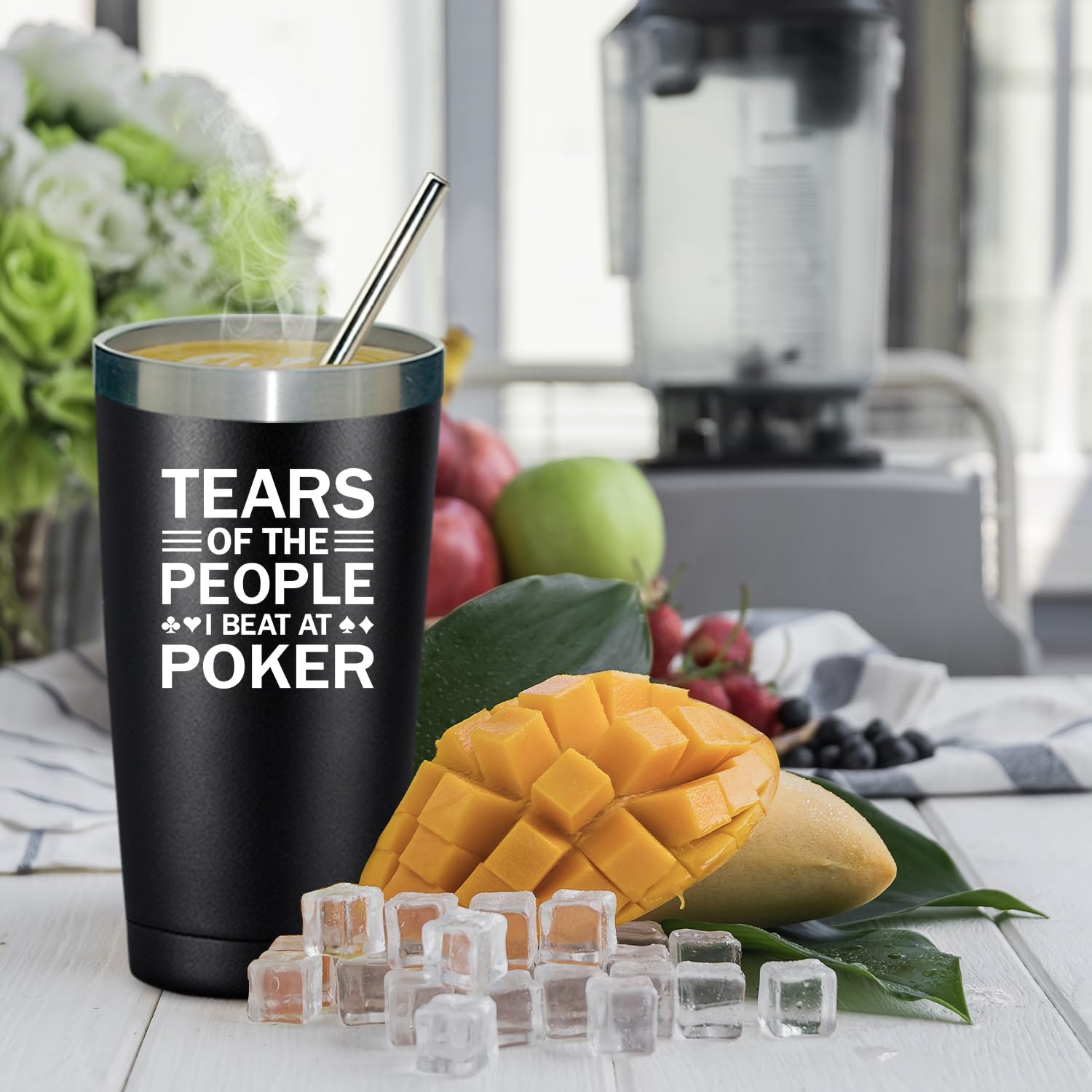 SpenMeta Poker Gifts for Men, Players, Lovers - Tears of the People I Beat at Poker - 20 Oz Tumbler Cup - Image 7