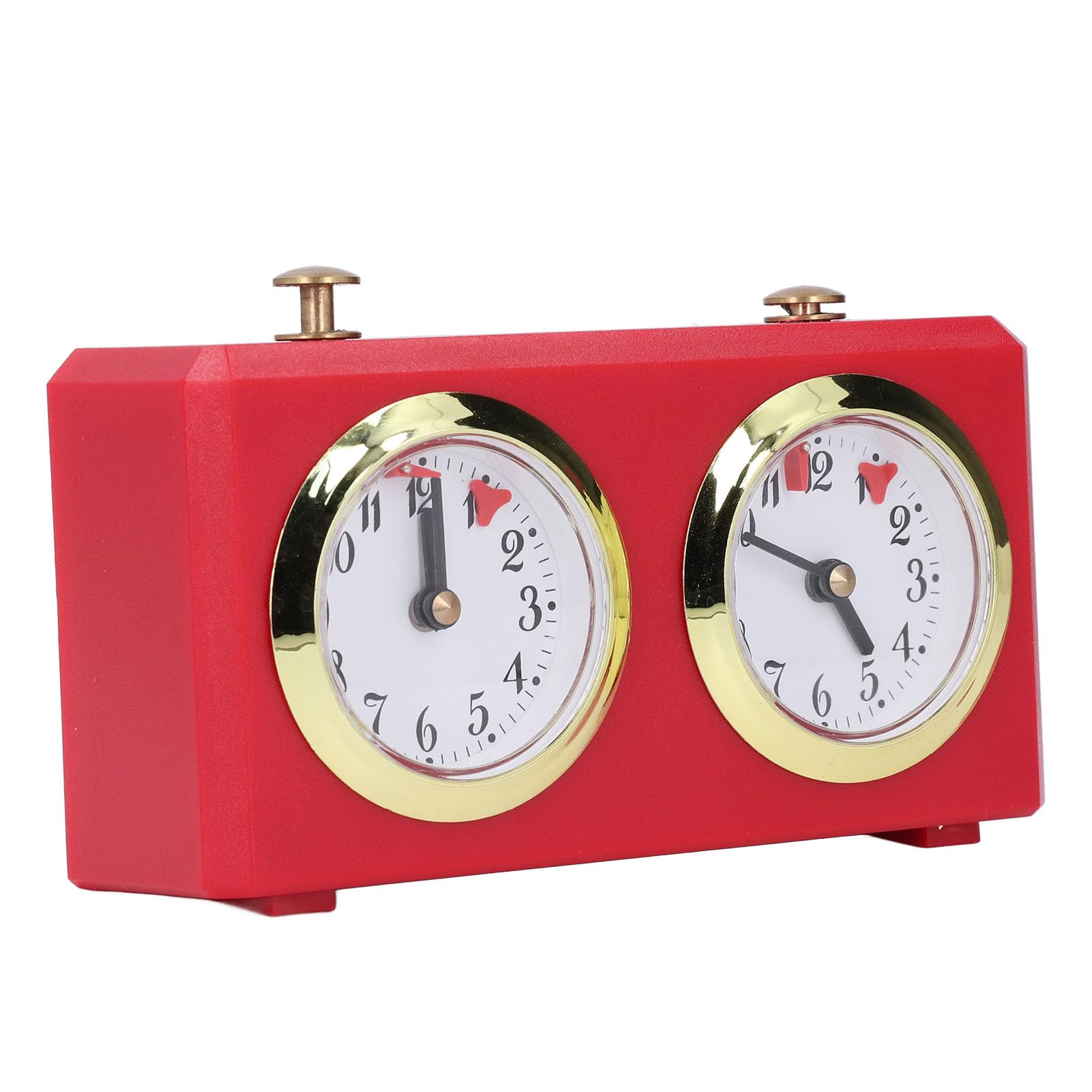 Mechanischer Schach-Timer, Professionelle Vintage-Uhr für Schachspiele, Tragbar, Langlebiges ABS-Eisen-Design, 15,4 X 5,5 X 9 cm (Rot)