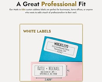 オーダー作品リクエスト Amazon.com : Personalized Address Labels, White Matte Finish