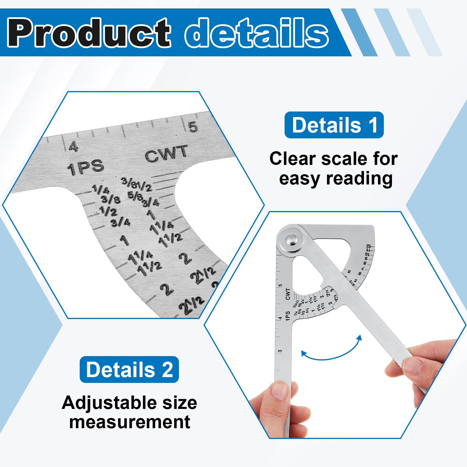 Pipe Calipers - 2 Pack Stainless Steel Measurement Tool -3
