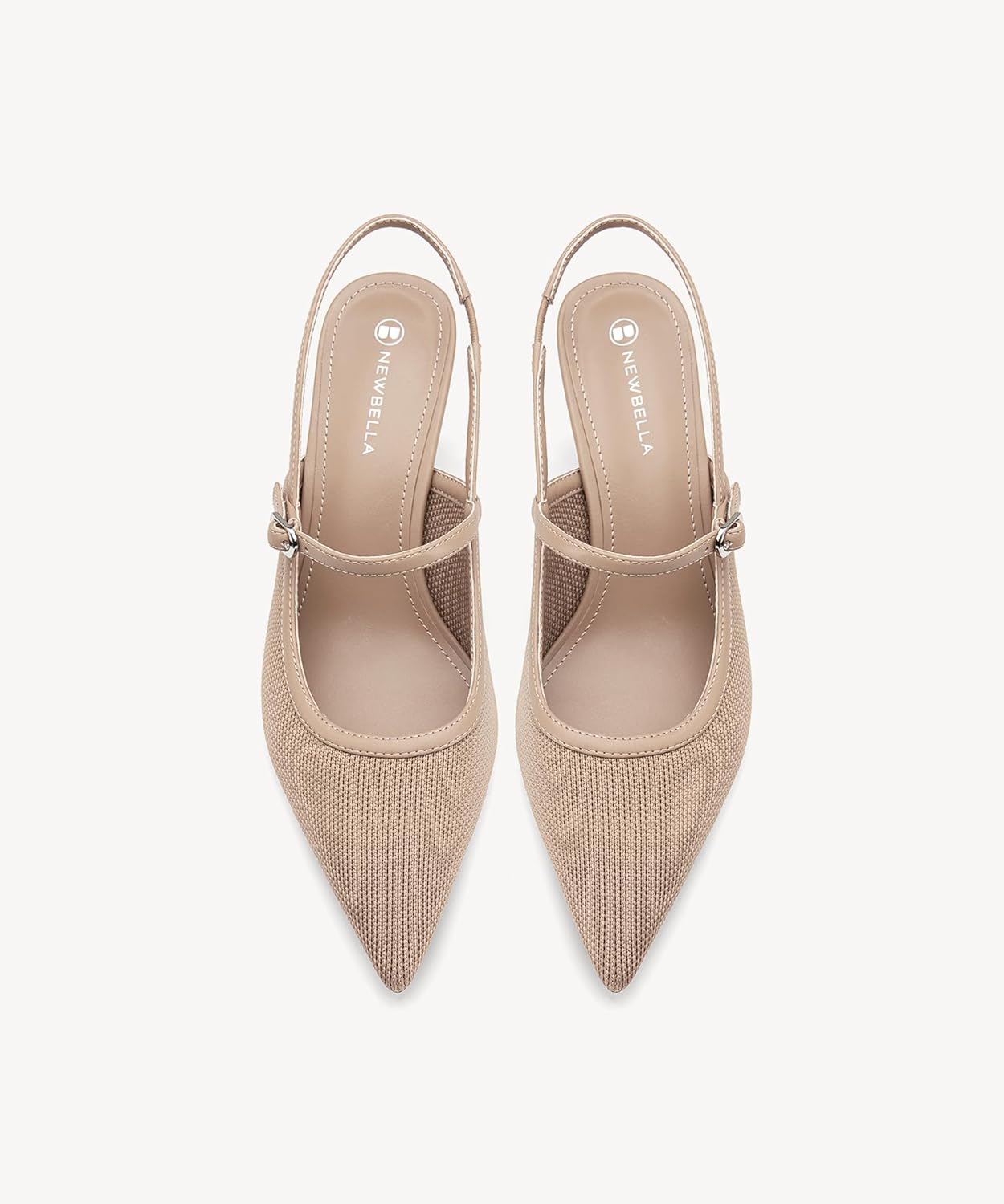 NEWBELLA Women's Kitten Heel Pumps - Pointed Toe Closed Toe Sandals with Back Strap, Elegant Low Heel Dress Shoes for Office & Formal Events - Image 7