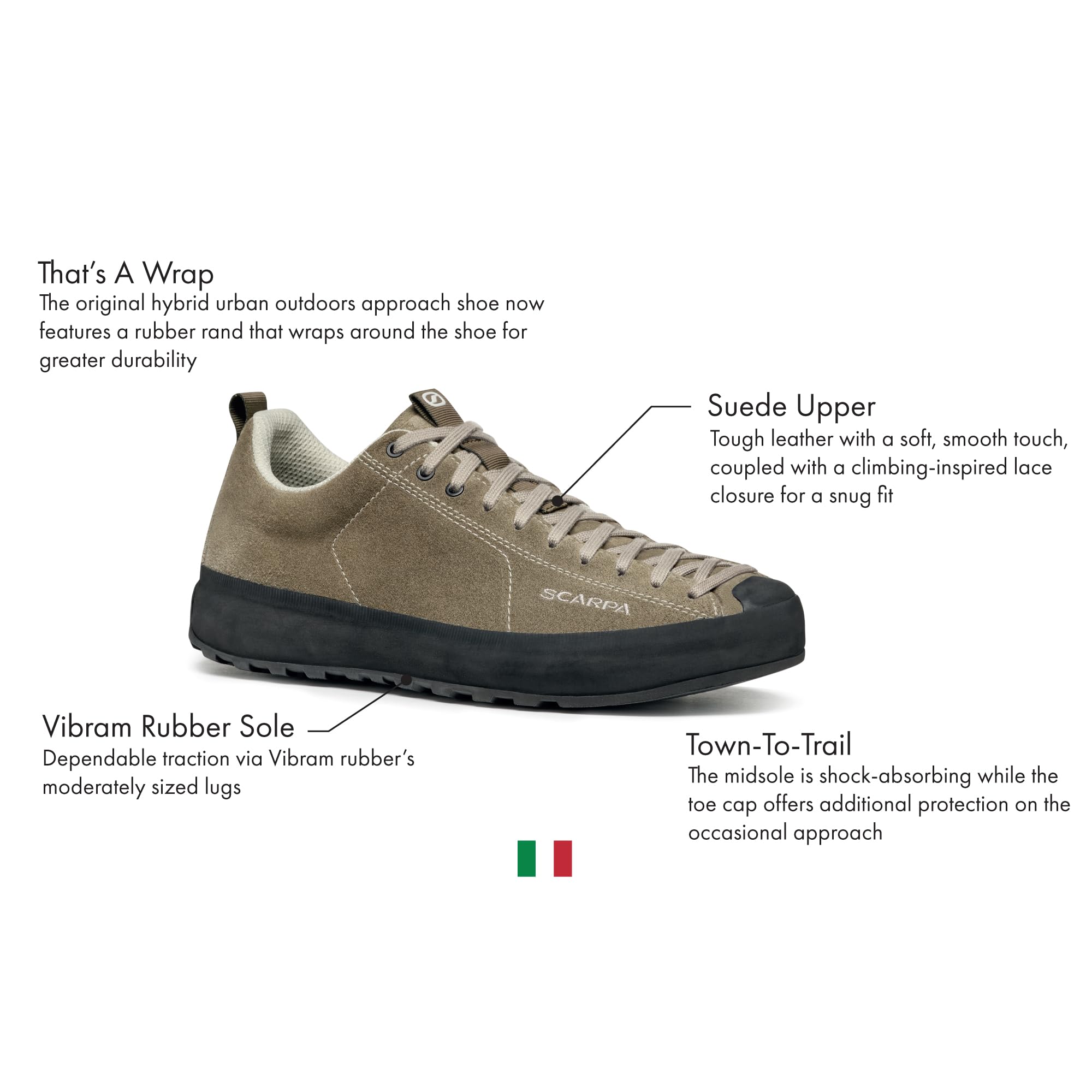 SCARPA Men's Mojito Wrap Lightweight Outdoor Leather Shoes - Dark Rock - 9.5-10 Men/10.5-11 Women