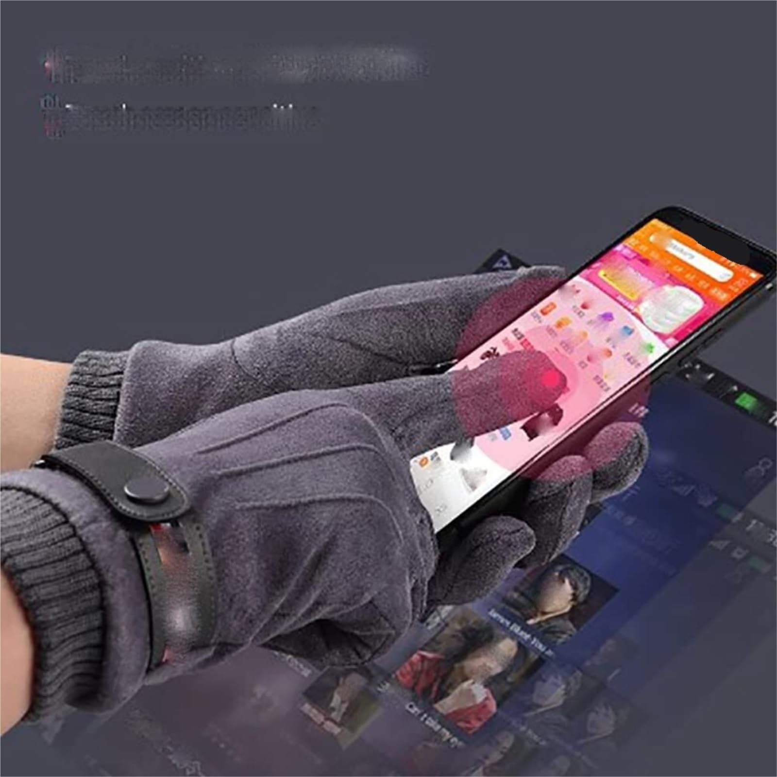 Handschuhe Winter Winter Dicke Warme Split-Finger-Handschuhe Outdoor Ski-Touchscreen-Handschuhe Thermo(Black)