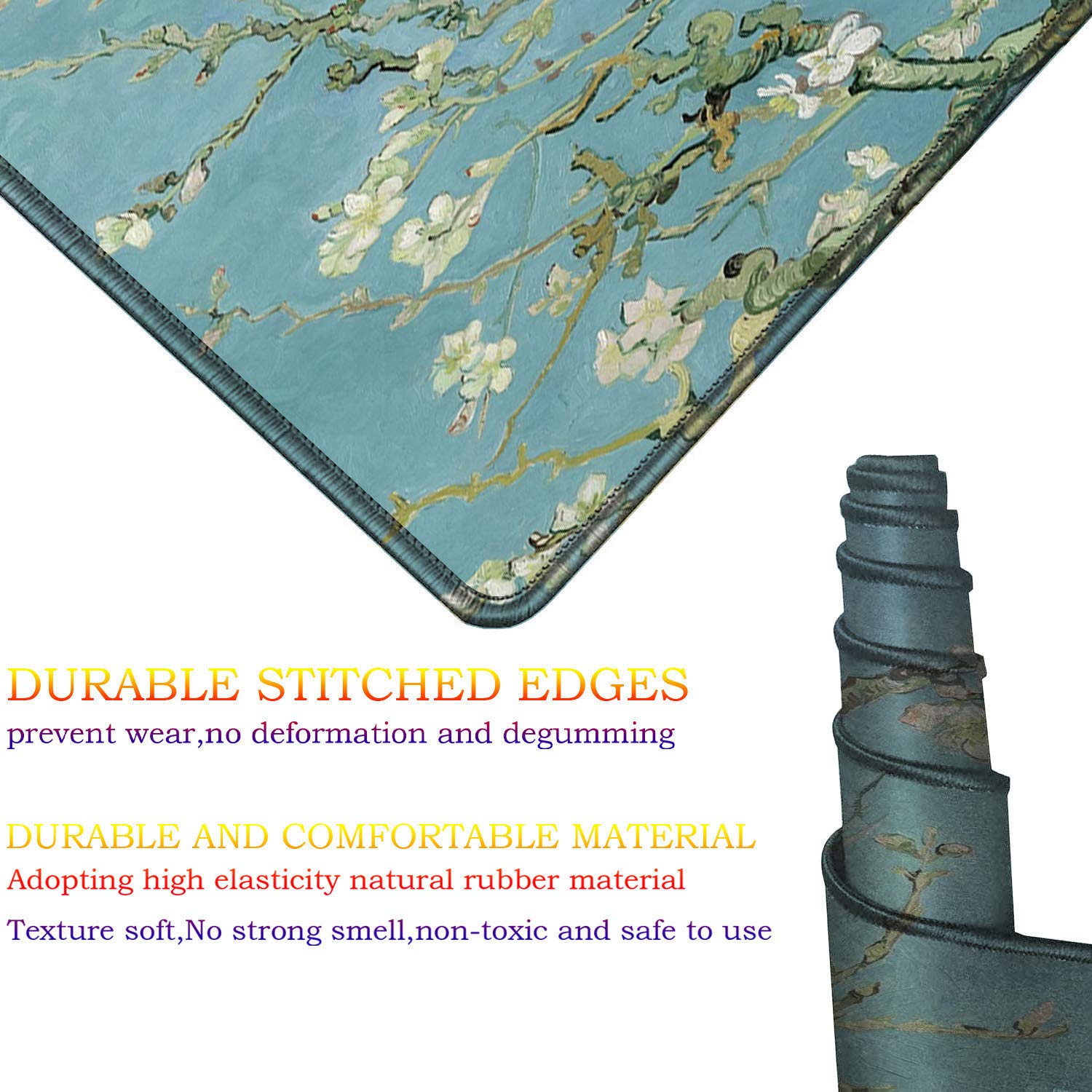 African American Black Girl Pattern Gaming Desk Mat With Coasters - Large 31.5x11.8 Inch Mouse Pad