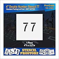 Vista 50 de Plantillas para pavimento, bordillo y WheelStop, plantilla de doble número de 4 pulgadas, (18), 4 x 4 x 1/16 pulgadas, livianas