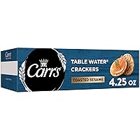 Vista 1 de Carr's Galletas de agua de mesa, galletas horneadas, aperitivos de fiesta, sésamo tostado, caja de 4.5 onzas (1 caja)