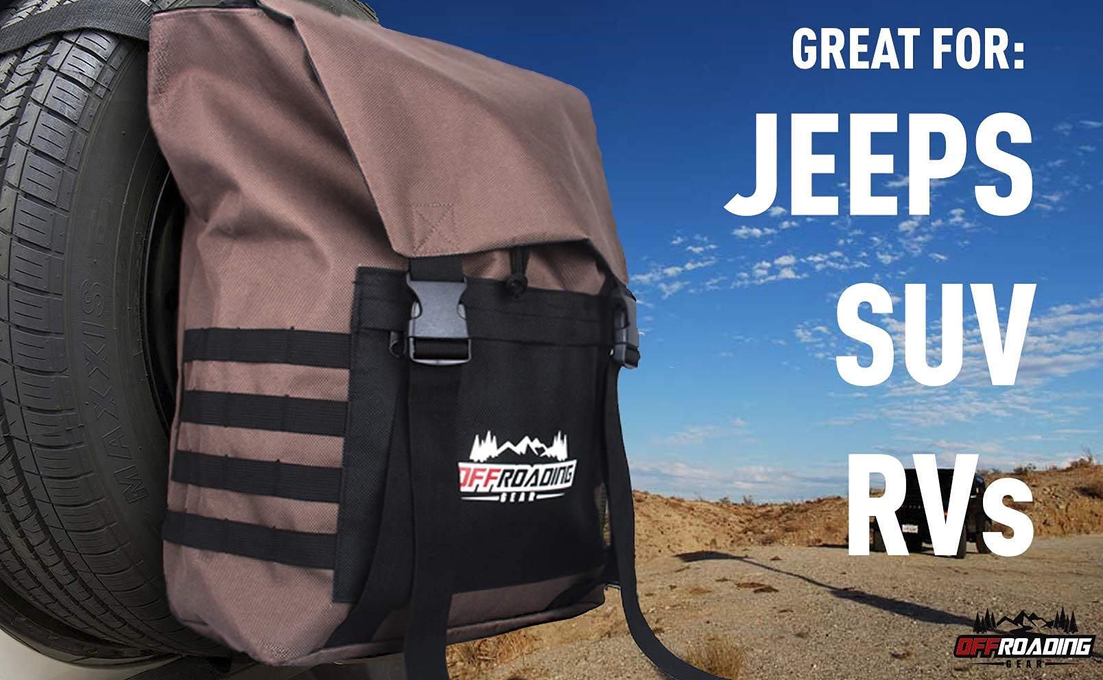 Spare Tire Trash and Rear Gear Bag w/Seat Organizer & Backpack Off