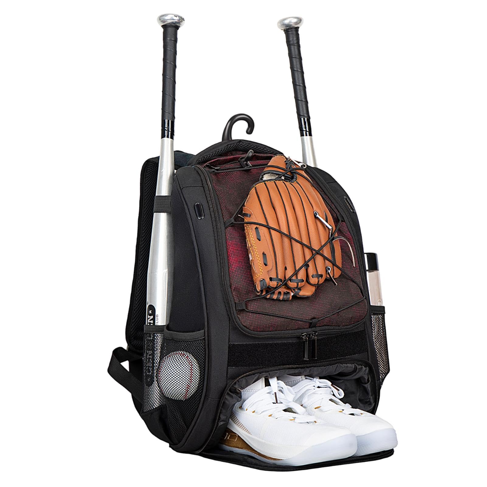 Mochila de béisbol para niños con compartimento para zapatos, mochila de sóftbol | Mochila de béisbol juvenil de gran capacidad para cascos, murciélagos, equipo para jóvenes y adultos, zapatos