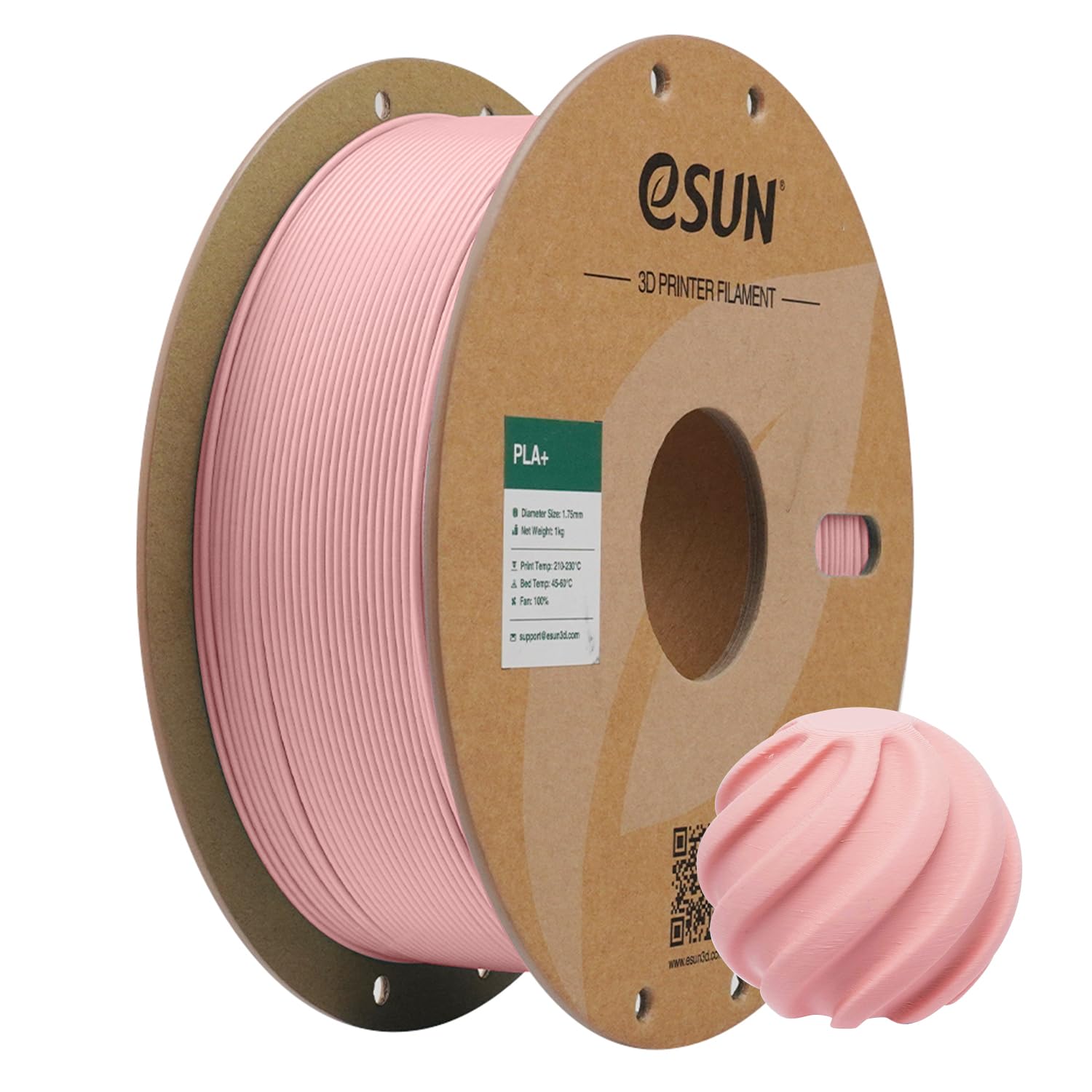 eSUN PLA+ Filament 3D Printer Filament PLA Plus 1KG Peach Pink | PLA Plus 1.75mm, Dimensional Accuracy +/- 0.03mm, 1KG Spool (2.2 LBS) 3D Printing Filament for 3D Printers