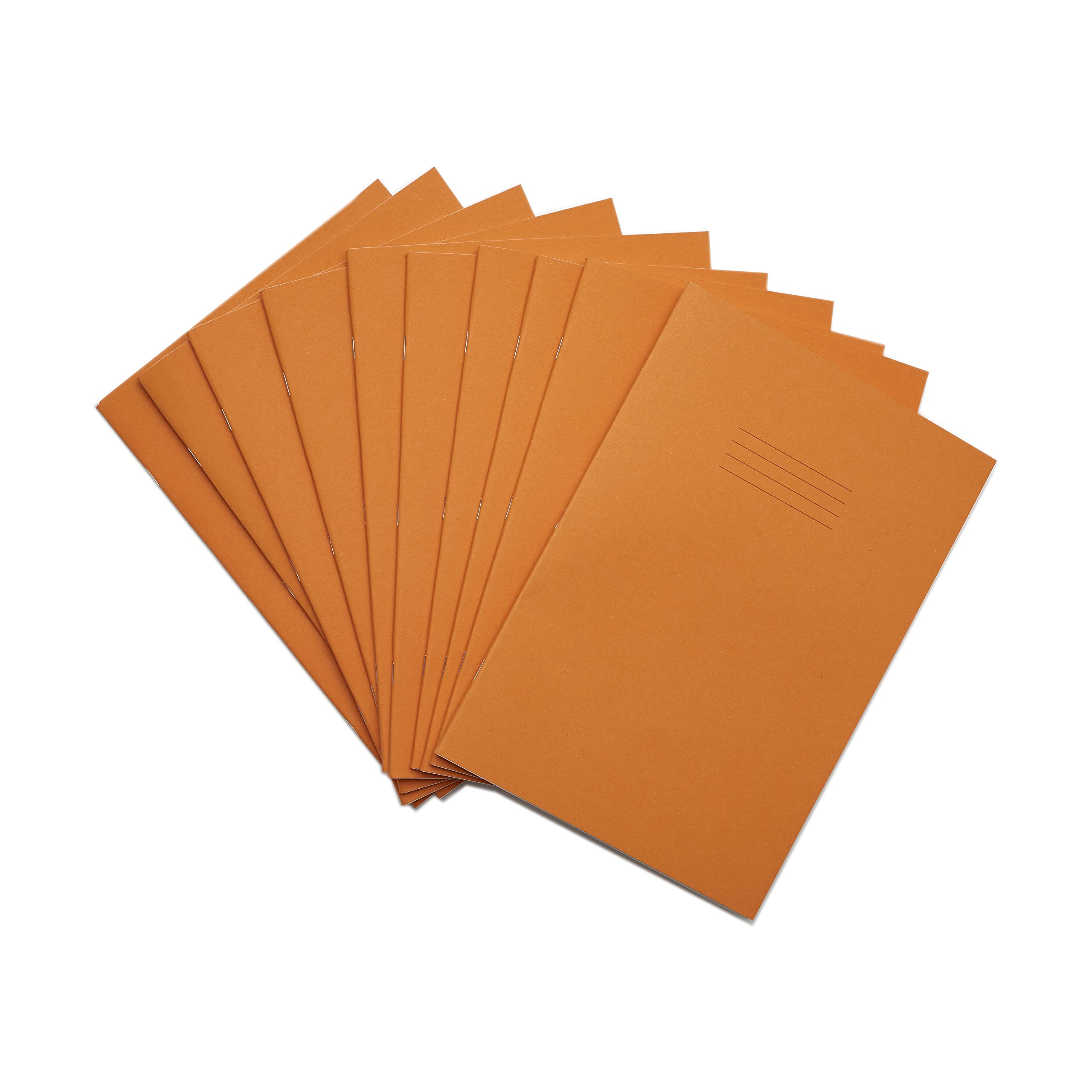 Rhino A4 Exercise Books, 32-Page / 8mm Lined with Margin Paper Notebook, 10-Pack, Office & School Stationery Supplies, Orange — image 1