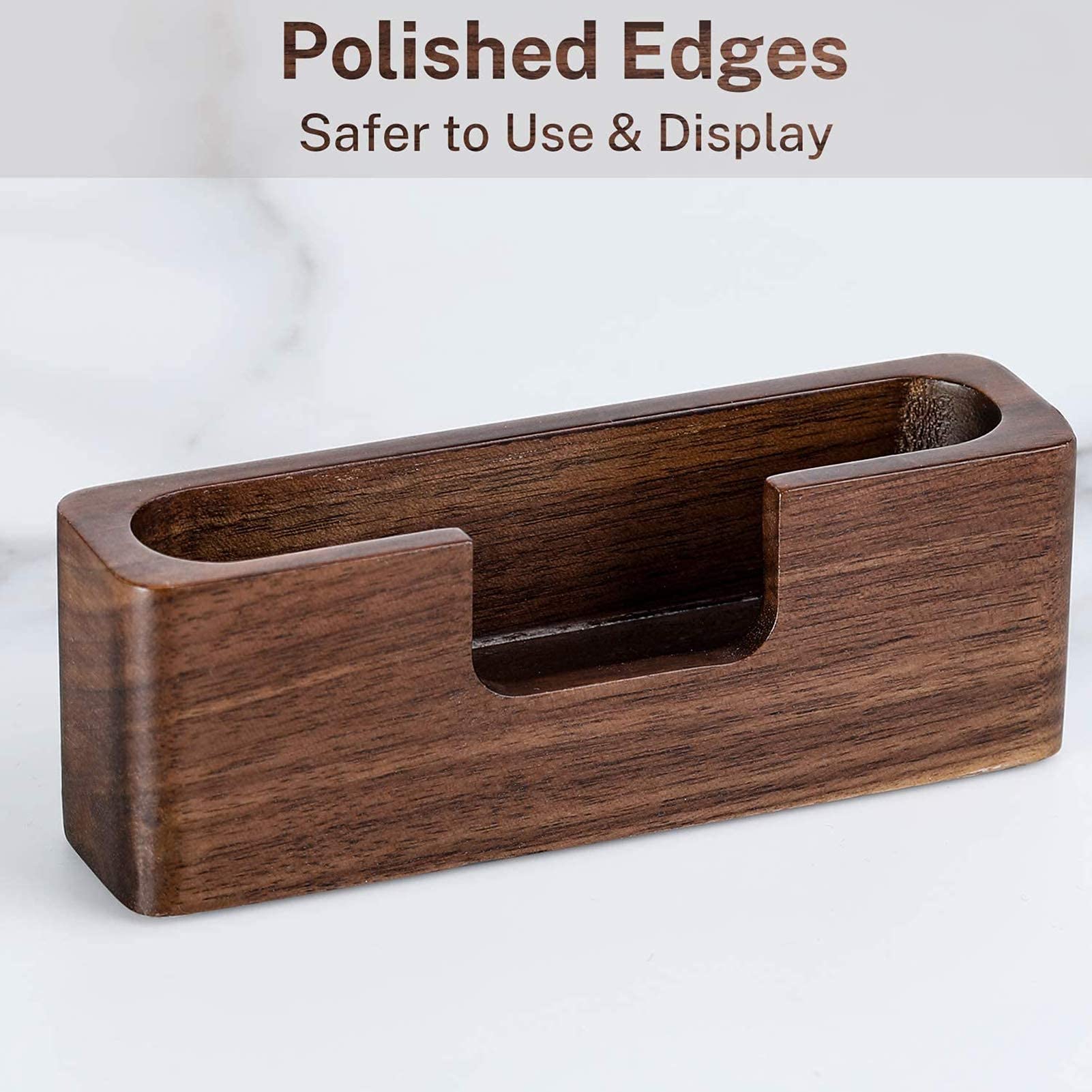 Muso Wood Business Card Holder For Desk, Wooden Creative Business Card