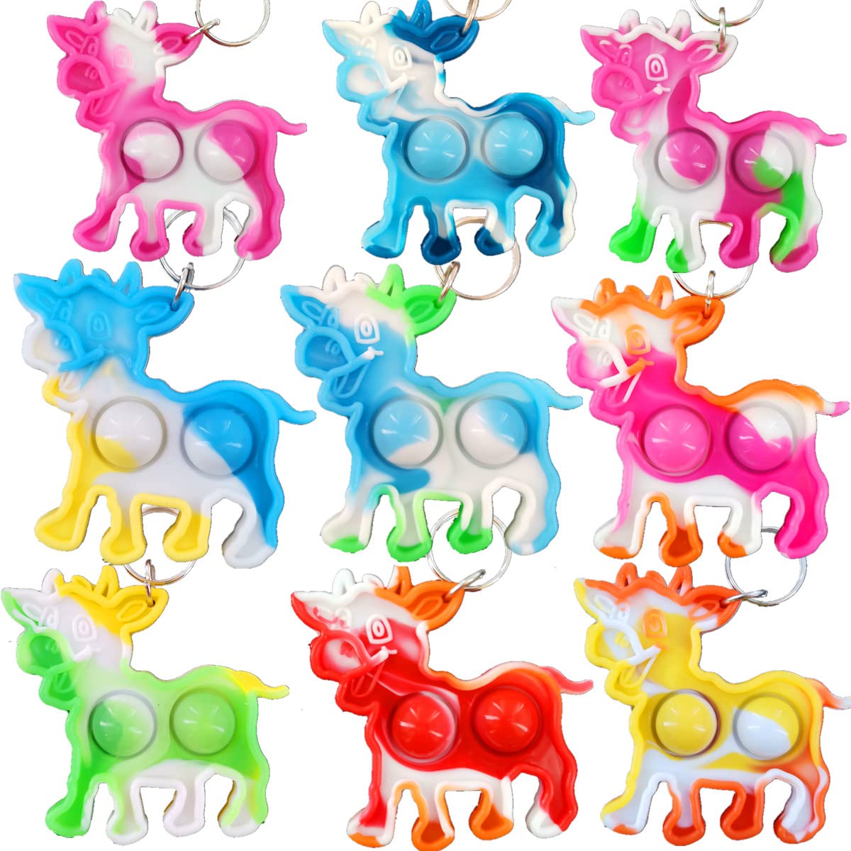 24-Pack Mini Bee Backpack Keychain Pop Fidgets - Bubble Sensory Toys For Party Favors & Prizes - View #8