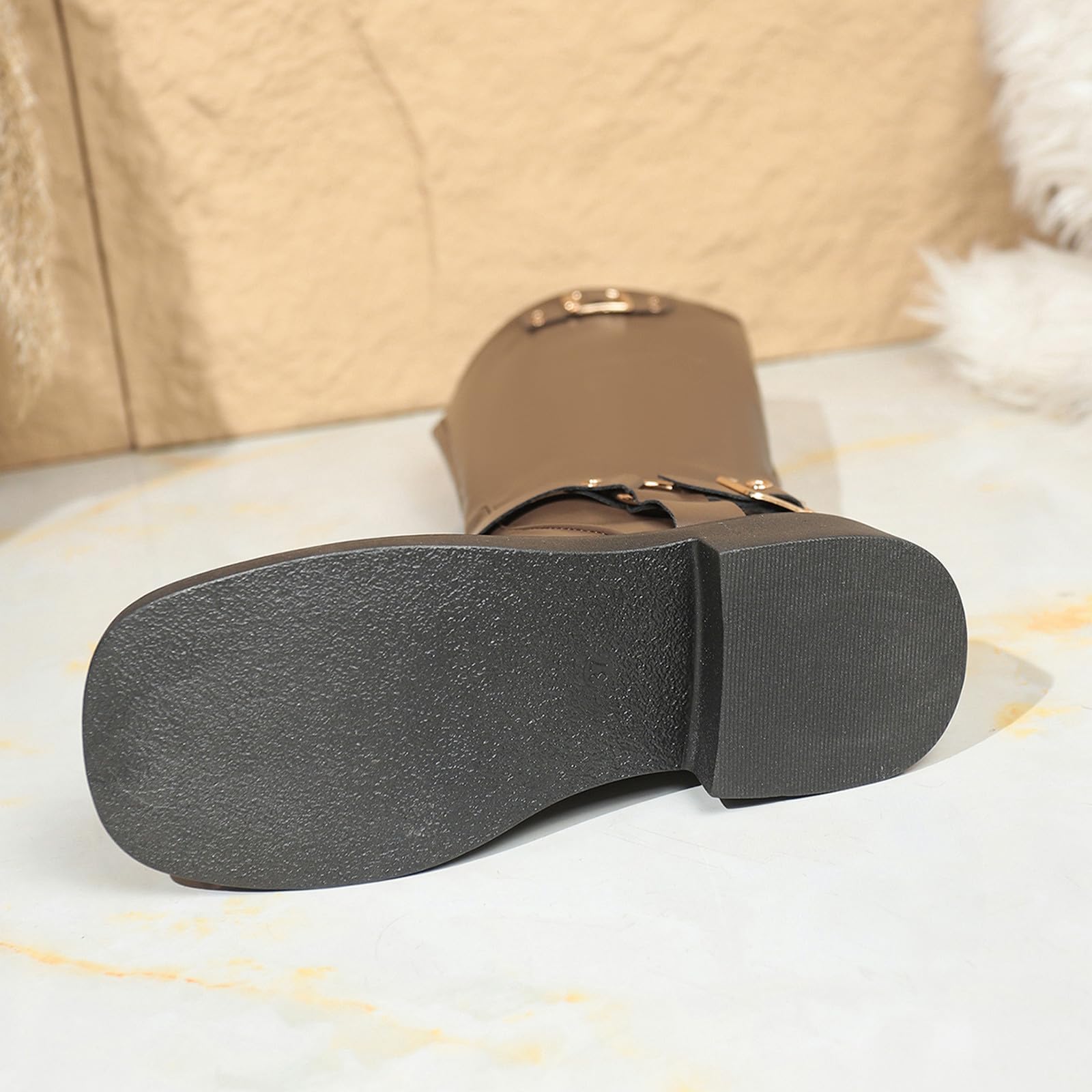 Botas por Encima de la Rodilla Botas Vaqueras de tacón Grueso y bajo para Mujer, otoño e Invierno, Comercio Exterior