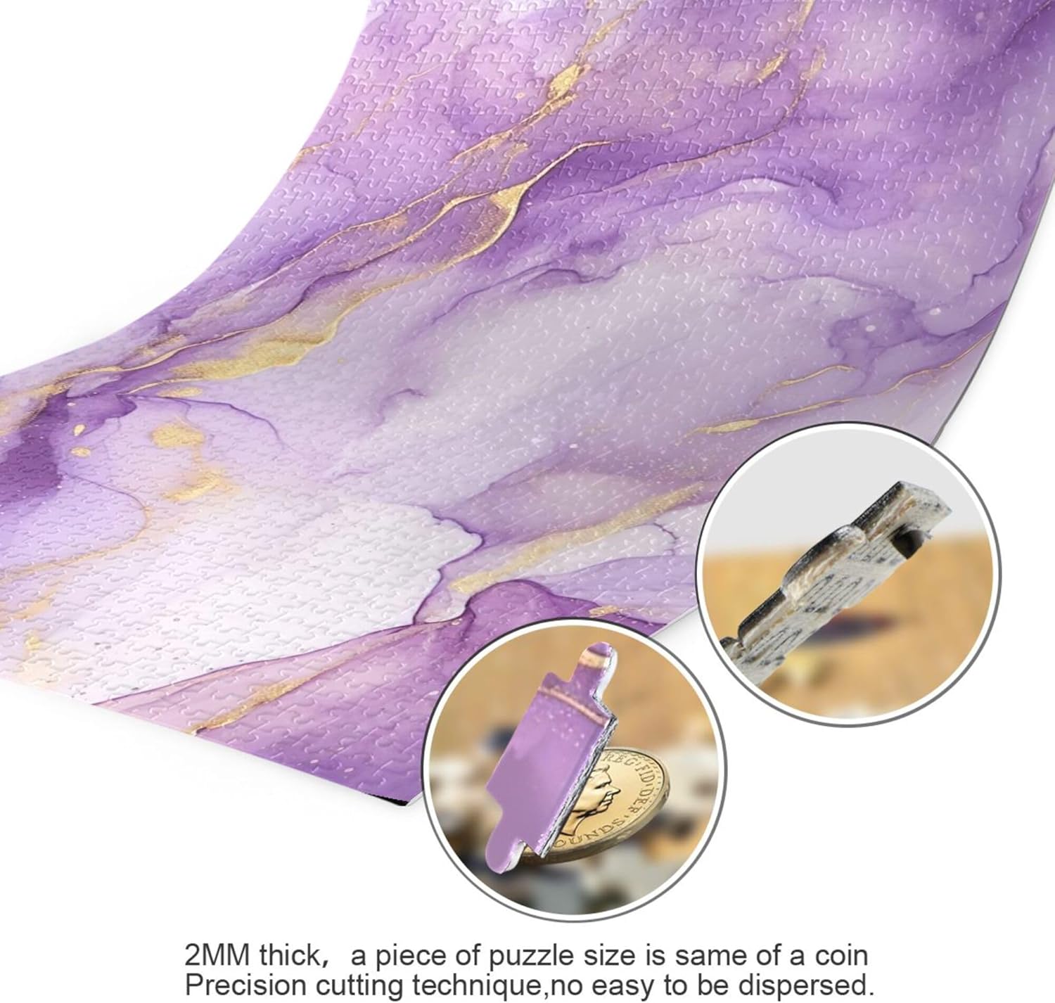 Purple Marble Jigsaw Puzzles 500 Pieces Games Educational Gift Home Decor for Adults A113202