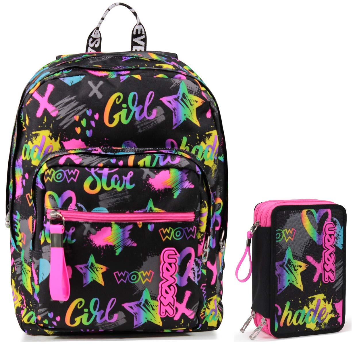 Kit scuola - ZAINO EXTRA FIT Seven + ASTUCCIO - Iridescent