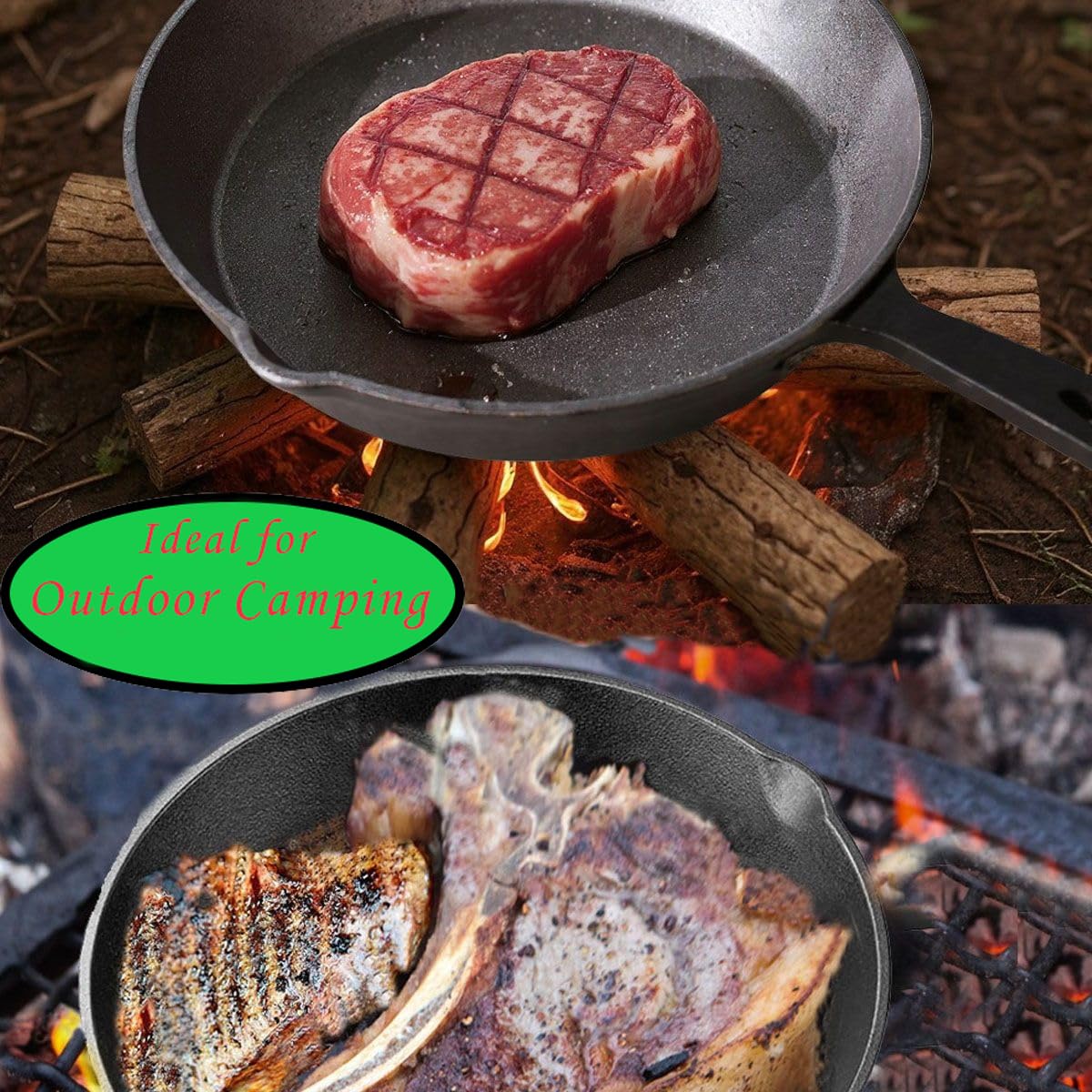 Gietijzeren Braadpan Mint, 24 cm - Geëmailleerd - Geschikt voor alle soorten fornuizen incl. inductie
