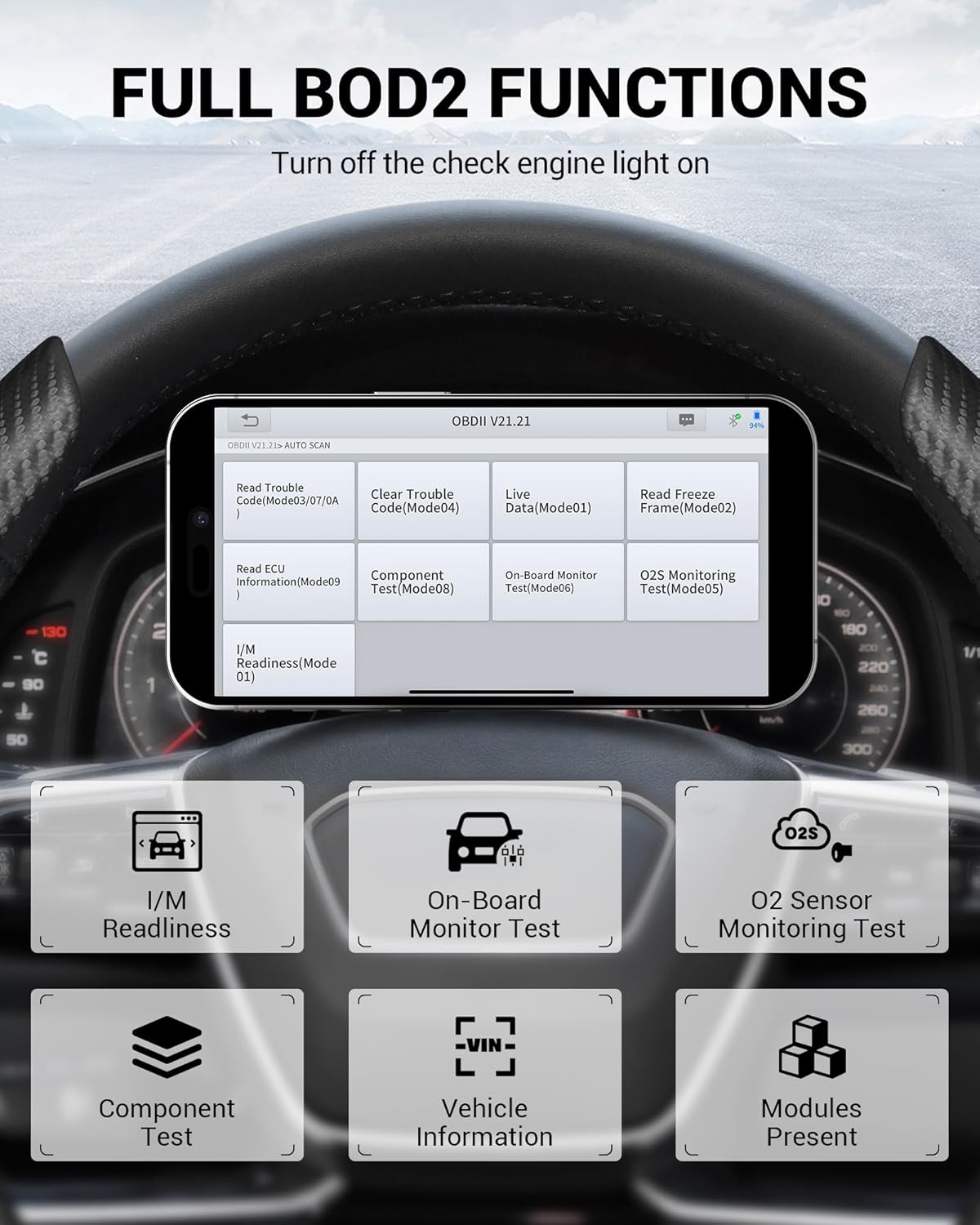 XTOOL Anyscan A30M OBD2 Scanner Kit, 2026 Wireless Bidirectional Scan Tool with Free Updates, 26 Resets, Live Data, All System Car Scanner Diagnostic Tool for iOS & Android, CANFD & FCA AutoAuth
