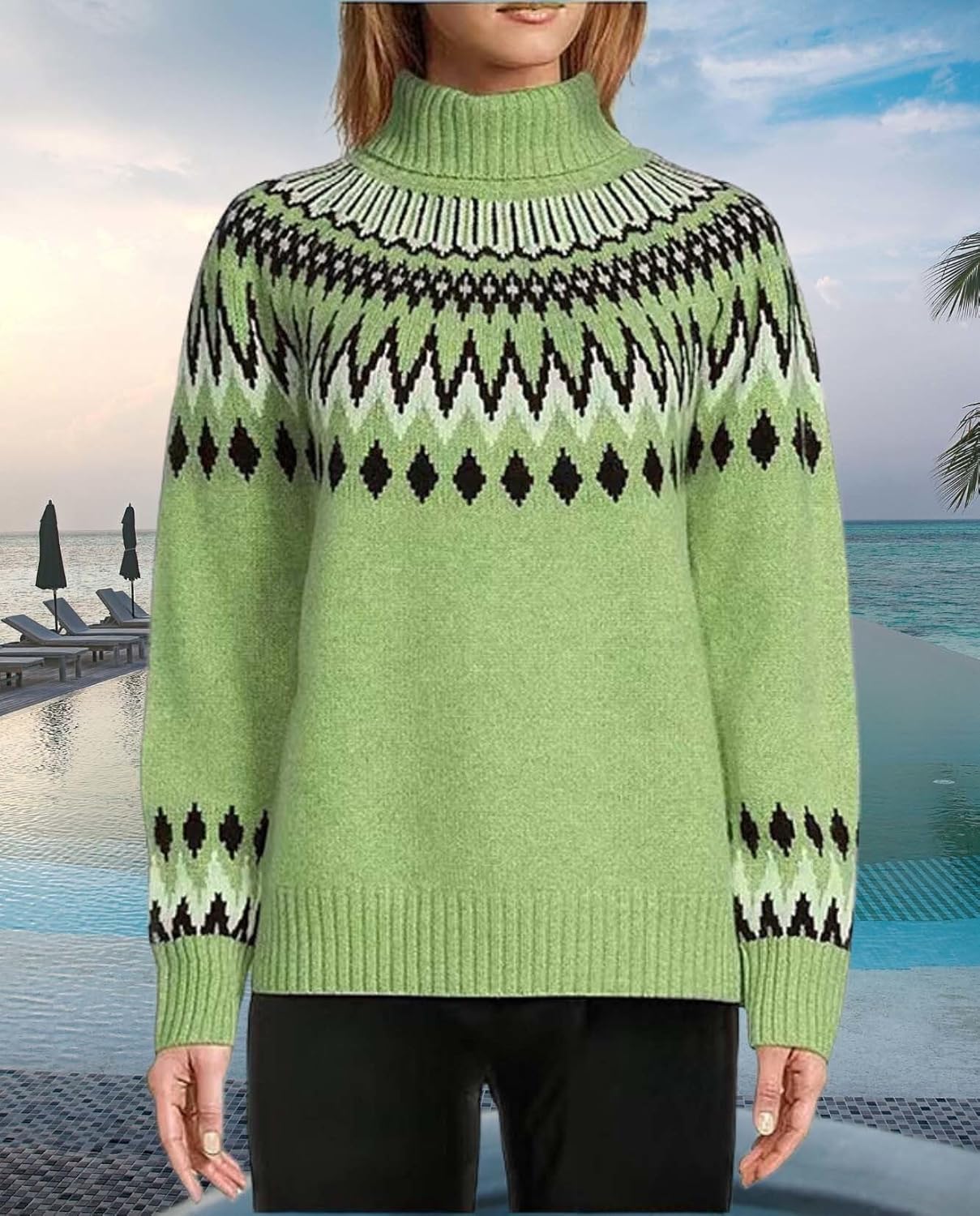 Sweater Womens Long Sleeve Round Neck Pullover Top Knitted Cozy Sweater Lightweight Cute Autumn and Winter - Image 4