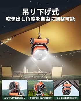 キャンプ 扇風機 20000mAh大容量 最大60時間連続使用 Type-C充電 Amazon | キャンプ 扇風機 20000mAh大容量 最大60時間連続使用