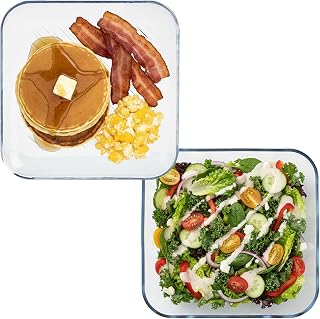 2 Pcs 9.84inch Square Glass Microwave Bacon Cooker,Bacon Microwave Tray