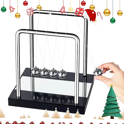 Newton's Cradle - Bola de péndulo de metal para decoración de mesa, bola de Newton para ciencia de física, bola de equilibrio de acero para oficina,