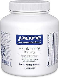 Pure Encapsulations L-Glutamine 850 mg | Supplement for Immune and Digestive Support, Gut Health and Lining Repair, Metabolism Boost, and Muscle Support* | 250 Capsules