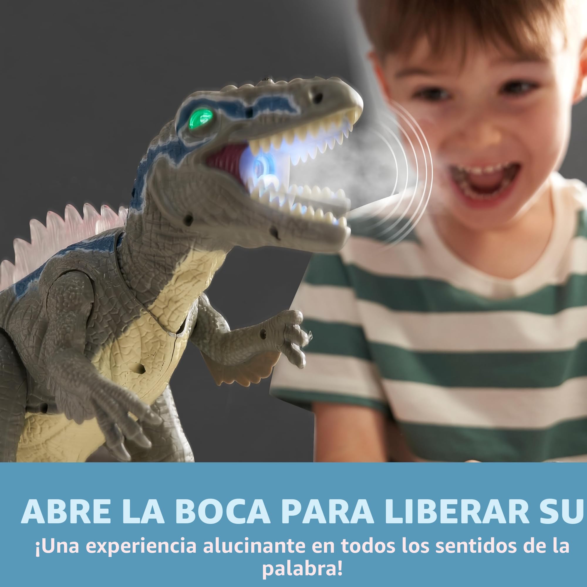 SYNCFUN Juguetes de Dinosaurios de Control Remoto para Niños y Niñas de 3 4 5 6 7 Años, Dinosaurios T-Rex Realistas Que Caminan y Rugen, Regalo de Cumpleaños y Navidad para Niños y Niñas Qequeños