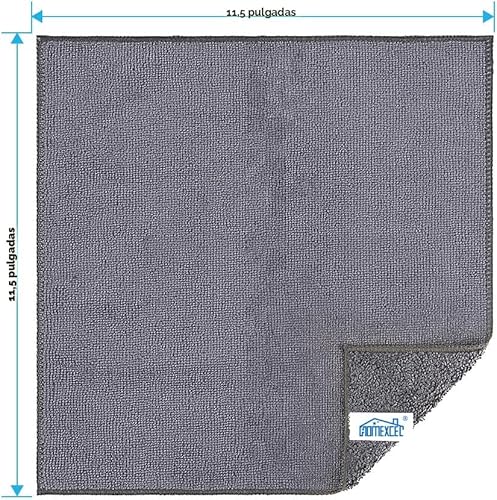 Miniatura 7 de HOMEXCEL Paño de limpieza de microfibra gris, paquete de 12 toallas premium de microfibra para autos, sin pelusa, sin rayones, altamente