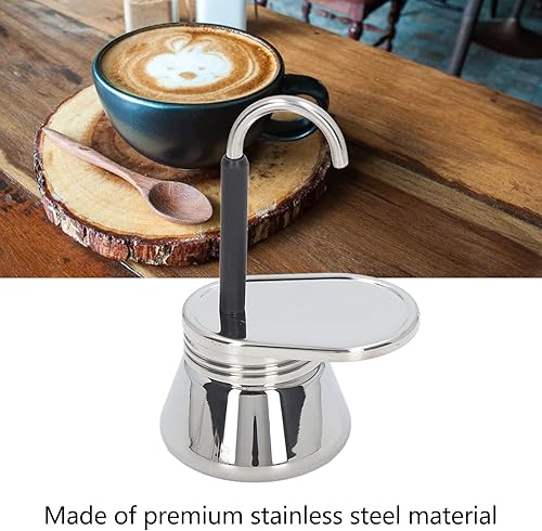 Miniatura 5 de Fdit Olla de un solo canalón, cafetera italiana ligera de acero inoxidable adecuada para acampar al aire libre en casa