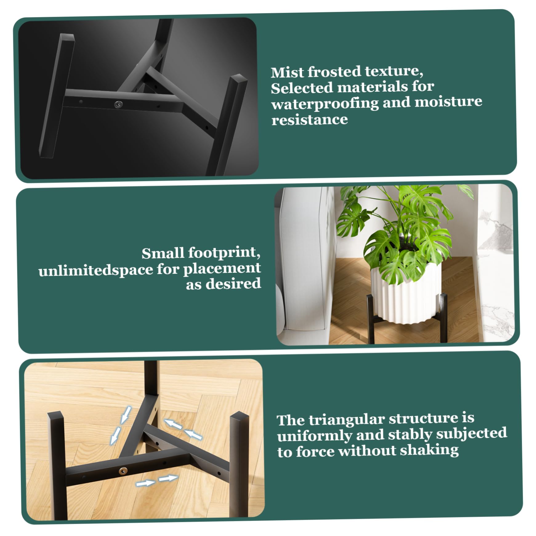 Hbbgdiy Adjustable Plant Stand Heavy Duty Metal, Black Corner Flower Pot Holder for 9.1-12.6 Inch, Indoor & Outdoor Display