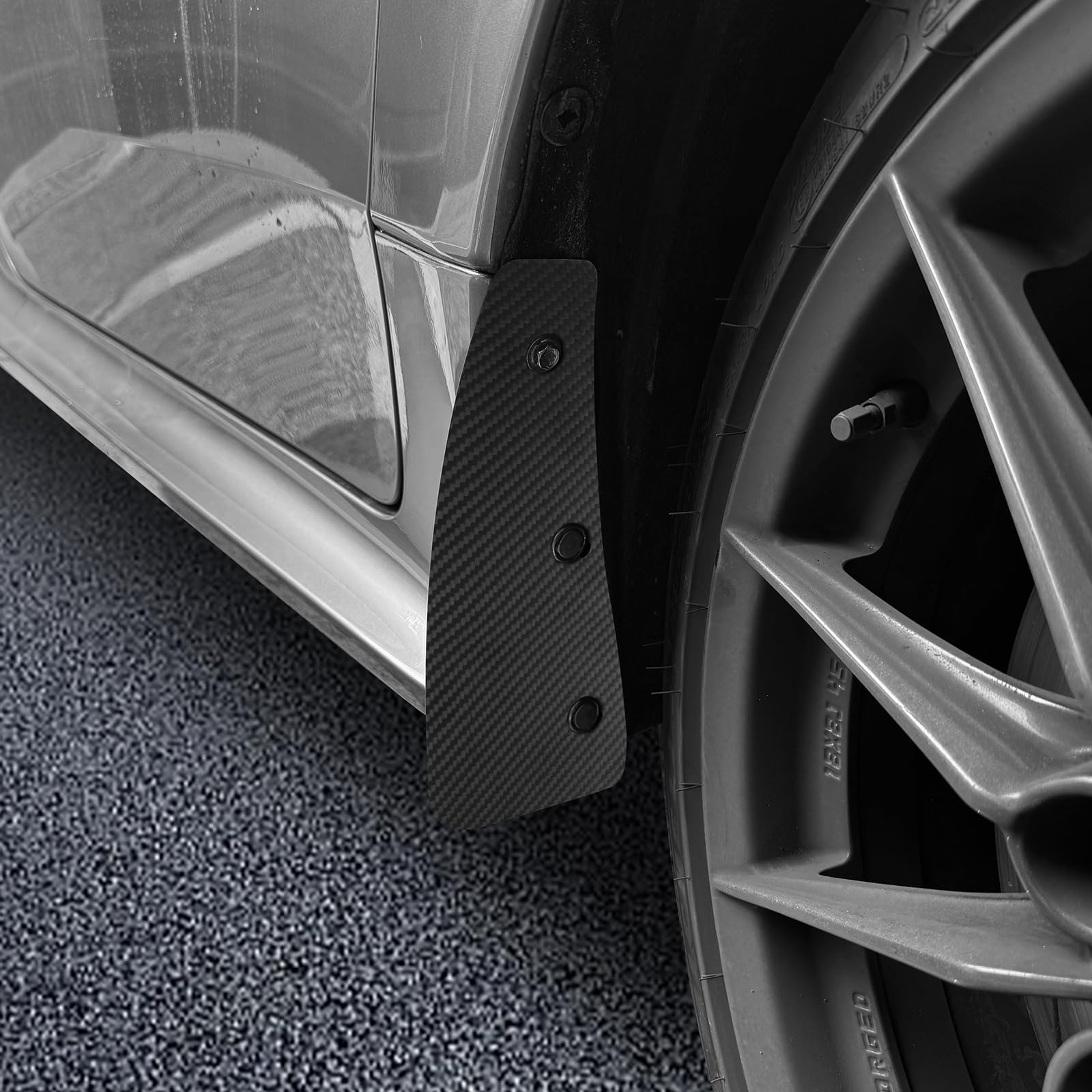KUNGKIC Parafango Per Toyota GR Yaris 2020-2026 Fibra di carbonio Paraspruzzi Posteriore Valvola Fango Accessori Nessuna Foratura 2 Pezzi