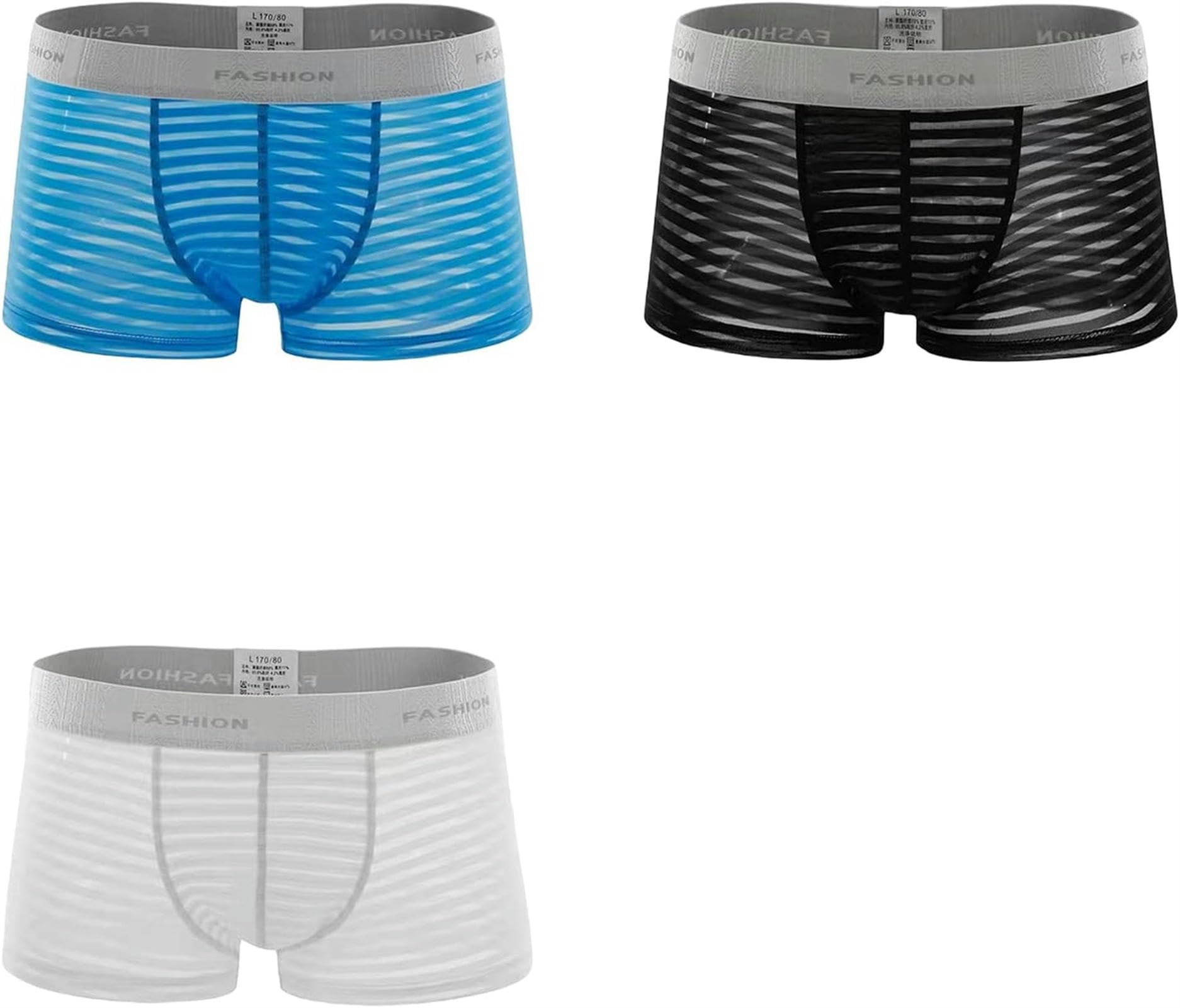 Boxer Uomo 3 Slip Boxer da 3 Pacchi See Attraverso Boxer Shorts Sexy Lingerie Shorts Shorts Traspirante Tronchi-l-3 Random Color 3pc
