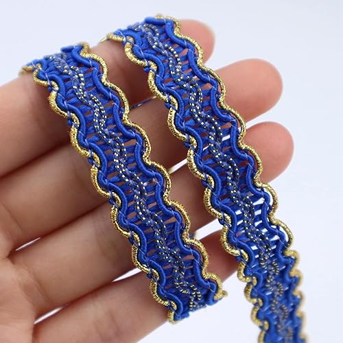 Miniatura 8 de Cinta de encaje dorada de 13 yardas, borde metálico para costura, manualidades, accesorios de ropa (borgoña)