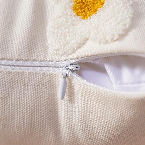 Miniatura 4 de ARTMAGIC Fundas de almohada decorativas con bordado de margaritas florales para primavera y verano, funda de cojín cuadrada para sofá, cama, sala de