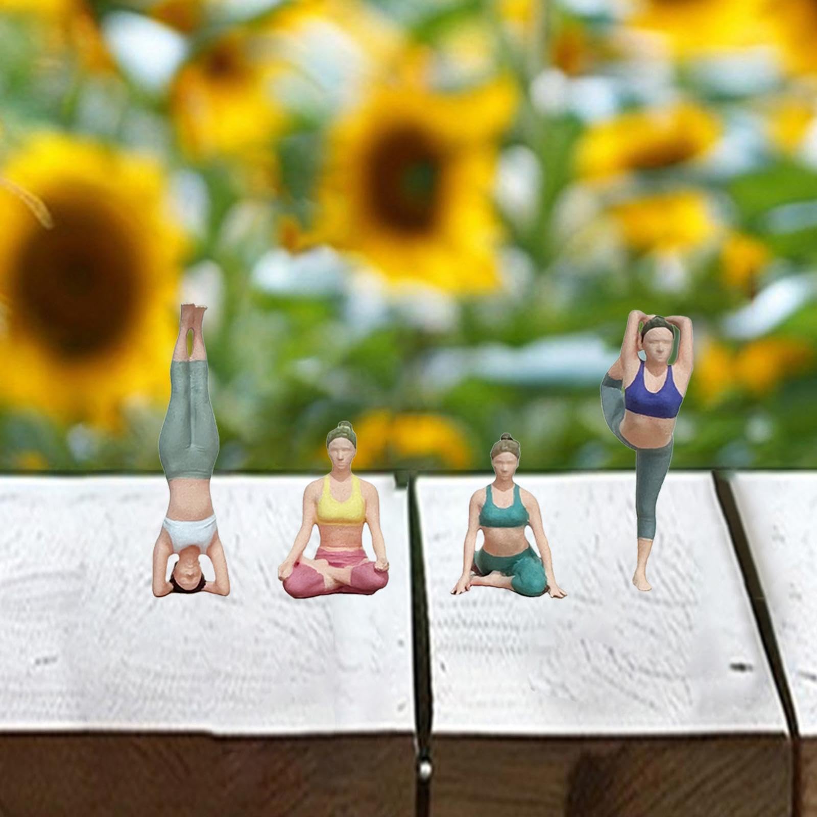4 Figuras a Escala 1:64, Modelo de Diminutas, Mini Figuras de Meditación, Manualidades para Coleccionar.