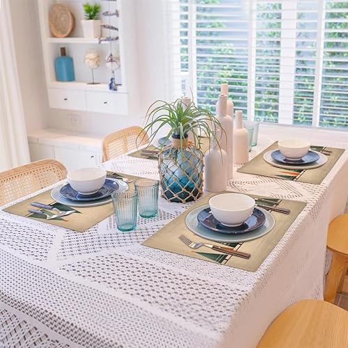 Miniatura 8 de Juego de 4 manteles individuales modernos con textura navideña, lavables, impermeables, para decoración de mesa de comedor, 18 x 12 pulgadas