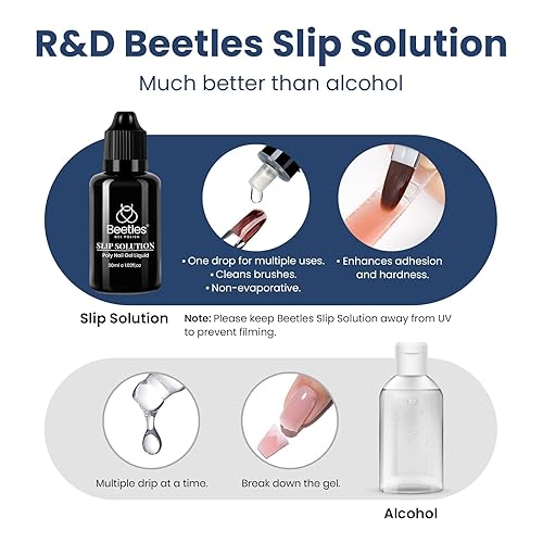Miniatura 37 de Beetles - Kit de extensión de gel de uñas de polietileno, 6 colores de gelatina nude con solución deslizante, mejora de uñas para principiantes y 0