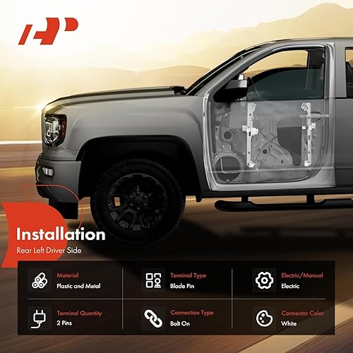 Miniatura 3 de A-Premium Elevalunas eléctrico con motor compatible con Ford F-150 Lobo 2004-2008 Lincoln Mark LT 2006-2008 Pickup Crew Cab Pickup Trasero Izquierdo