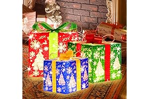 Holiday Lighted Warming Gift Box Tree Ornaments