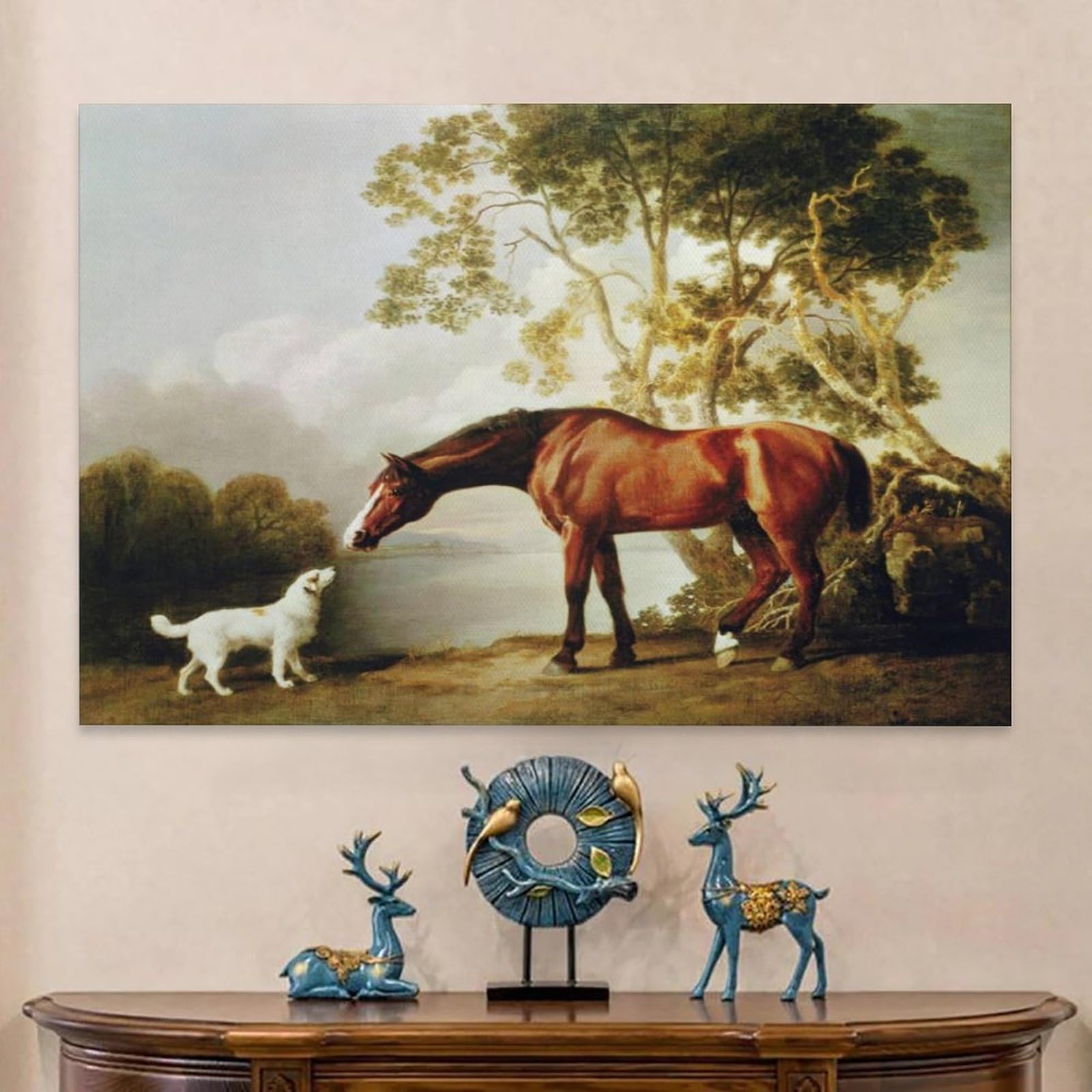 Amazon.com: WurBu George Stubbs Painter Works《Bay Horse And White