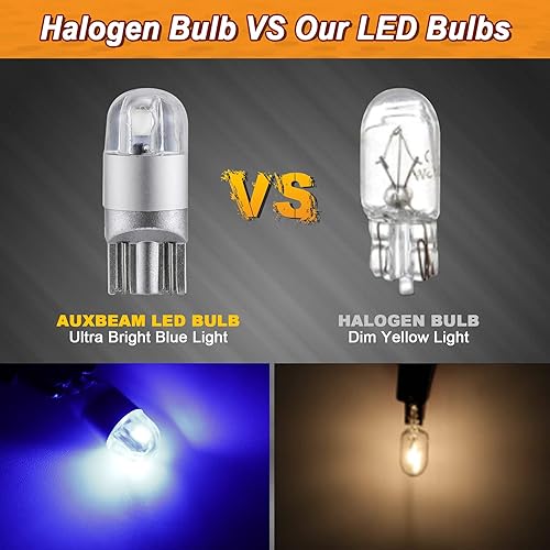 Miniatura 30 de Auxbeam 194 bombillas LED, 168 bombillas T10 W5W 6000K blanco, 3030 chips T10 2825 bombilla de repuesto para luces de matrícula, luz de mapa