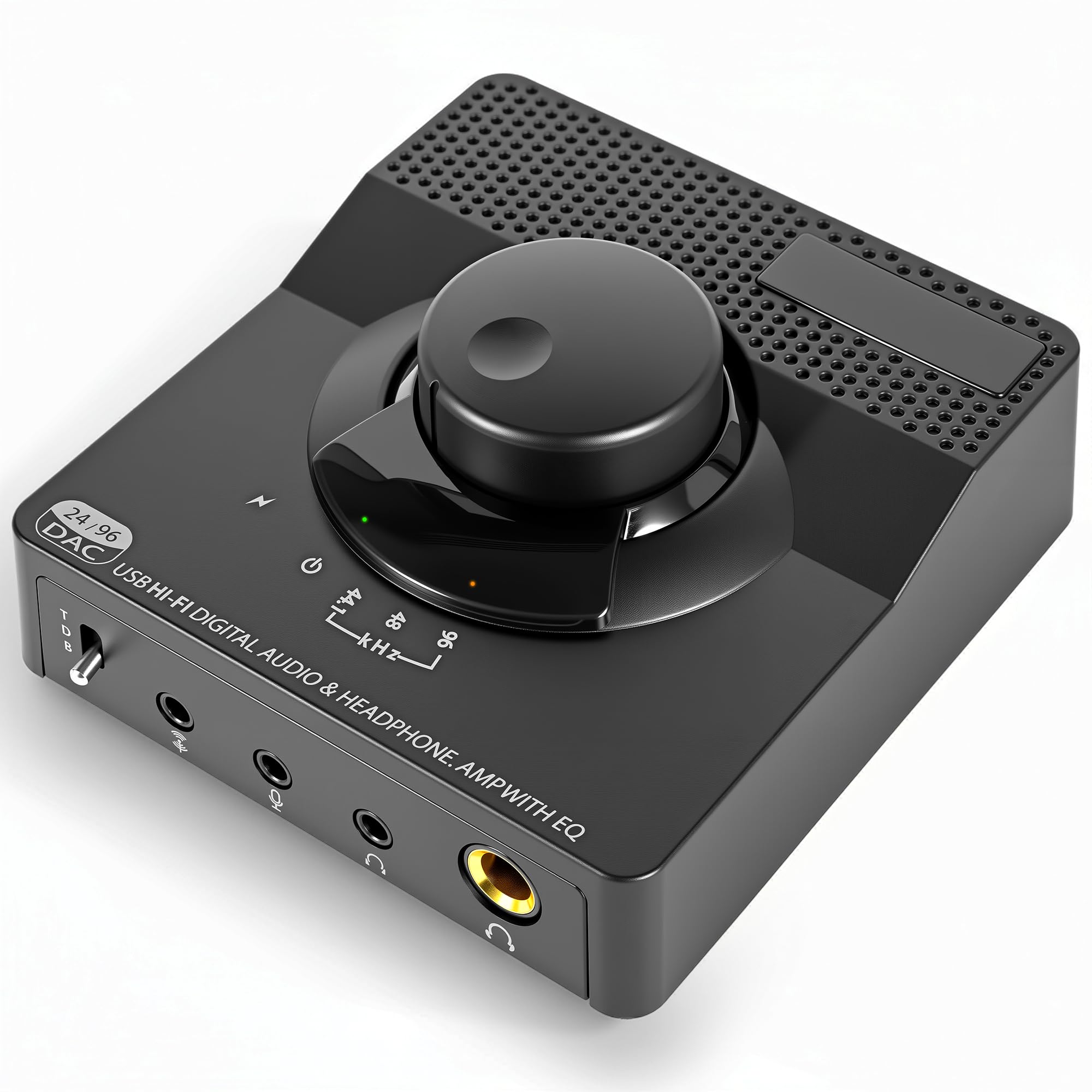 H1 DAC Amp, Digital to Analog Headphone Amp for PC, 3.5MM/6.35MM/Mic/EQ Optical/Coaxial/RCA Outputs with Treble & Bass Switch, Mini USB HiFi Headphone Amplifier for Mac PS5 Home Stereo