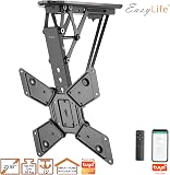 EasyLife Supporto da soffitto per TV girevole elettrico +… - 4