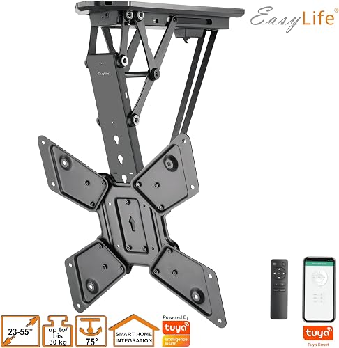 EasyLife Supporto da soffitto per TV girevole elettrico +… - 4