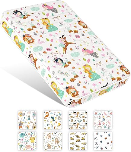 Moonlightfamily Pack n Play - Colchón acolchado y ajustado, 38 x 26 pulgadas, suave y portátil para niños pequeños, refuerzo de bordes sin huecos,