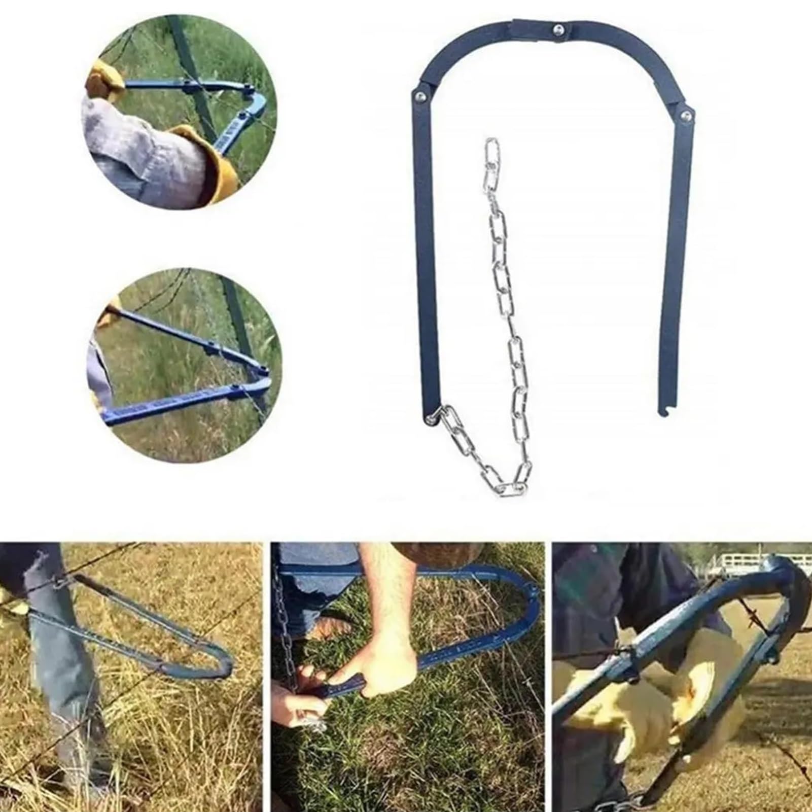 Herramienta tensora de alambre de púas para reparación de cercas agrícolas, tensor de alambre fácil de usar para valla agrícola, diseño duradero y eficiente para ganado